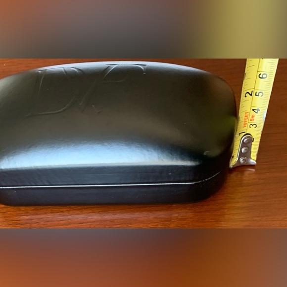 Diane Von Furstenberg black leather large size hard sunglasses case like new - Picture 6 of 8